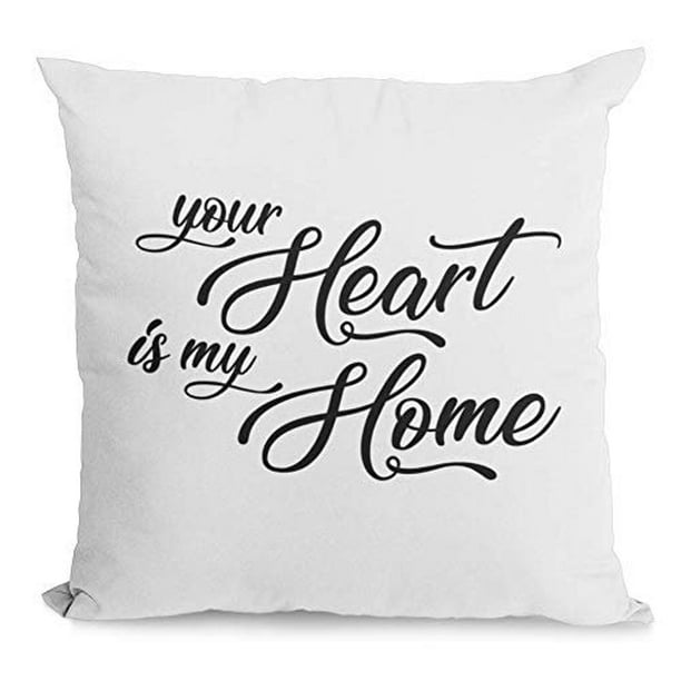 White, 20x20 Bonnie Jeans Homestead Prints Home is Wherever I\u2019m with You Pillow Cover